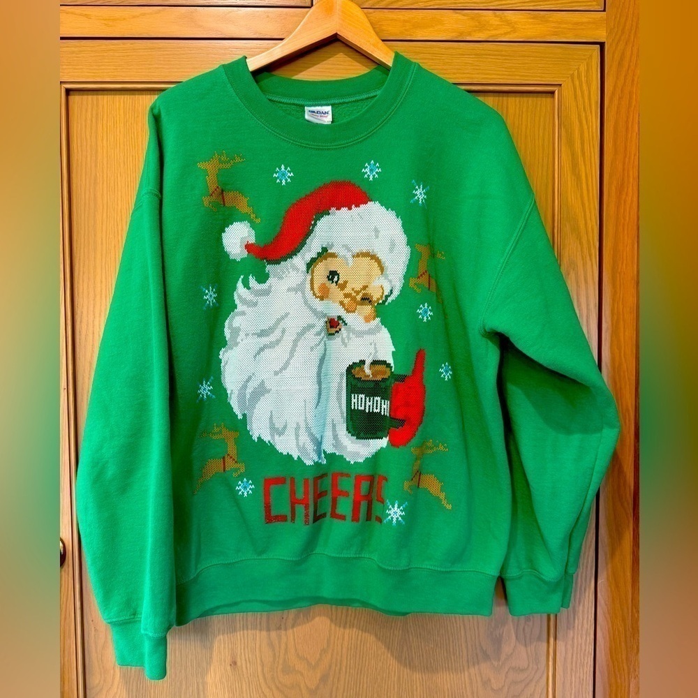 Vintage Gildan Unisex Retro Santa Claus Cotton/Polyester Blend / large